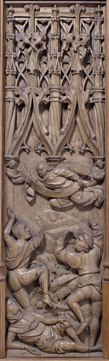 Panel with the Annunciation to the Shepherds, Oak, French 