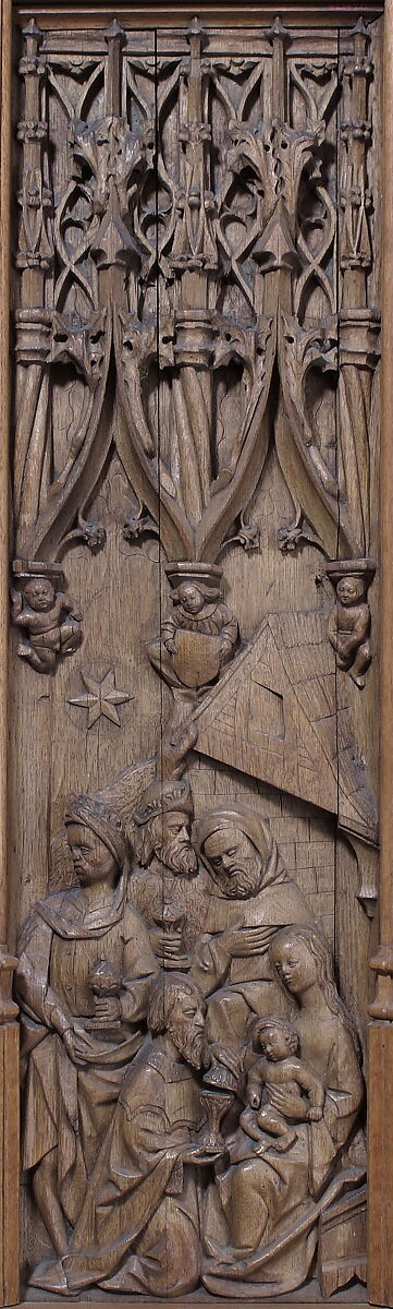 Panel with the Adoration of the Magi, Oak, French 