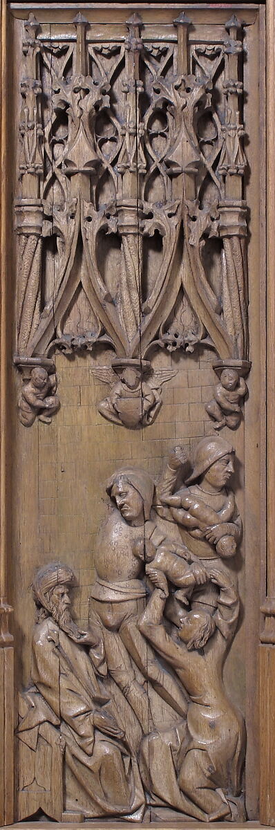 Panel with the Massacre of the Innocents, Oak, French 
