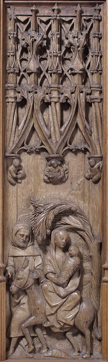 Panel with the Flight into Egypt, Oak, French 