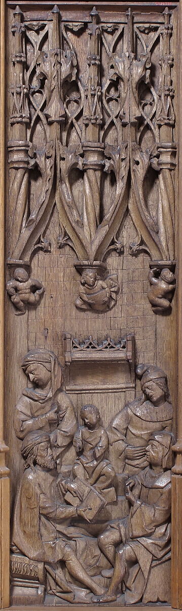 Panel with Christ Among the Doctors, Oak, French 