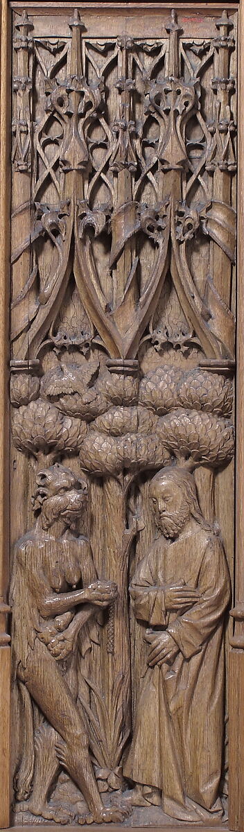 Panel with the Temptation of Christ, Oak, French 