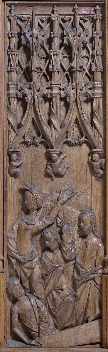 Panel with the Razing of Lazarus, Oak, French 