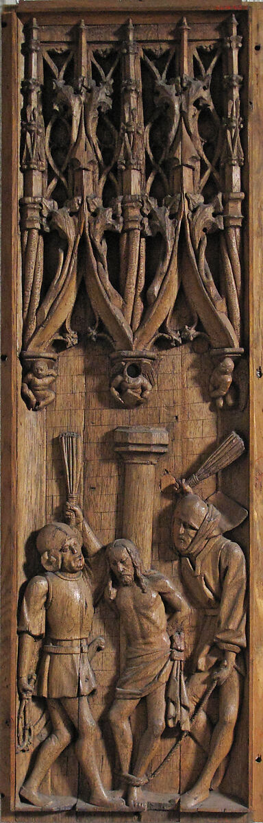 Panel with the Flagellation of Christ, Oak, French 