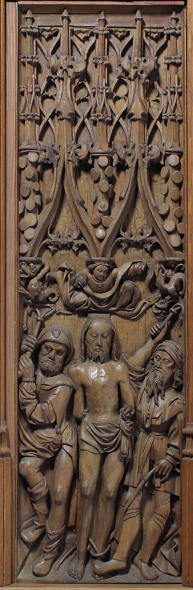 Panel with the Scourging of Christ, Oak, French 