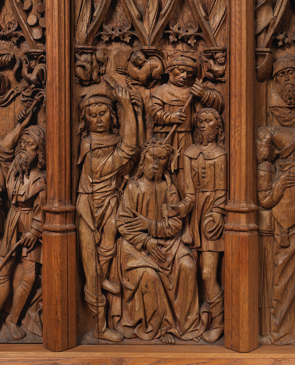 Panel with Christ Crowned with Thorns, Oak, French