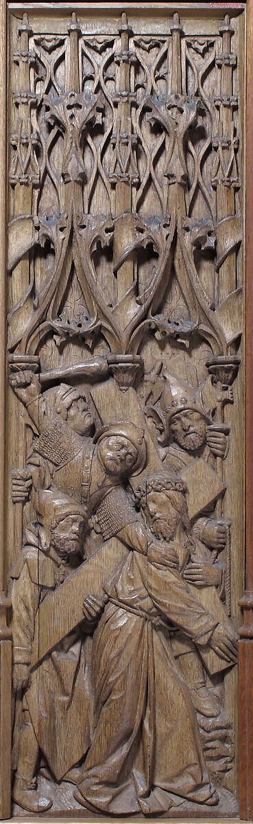 Panel with Christ Carrying the Cross, Oak, French 