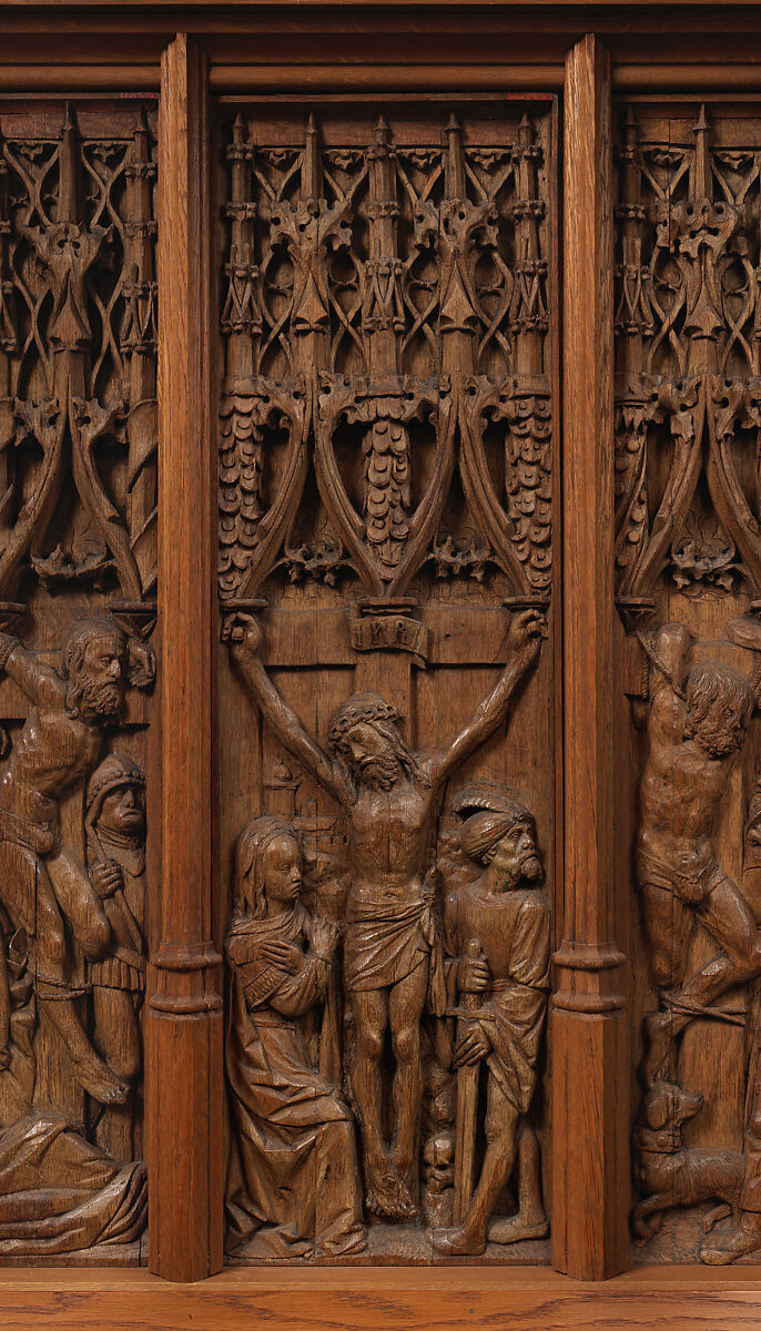 Panel with the Crucifixion of Christ, Oak, French 