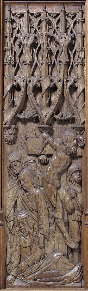 Panel with the Crucifixion of the Good Thief, Oak, French 