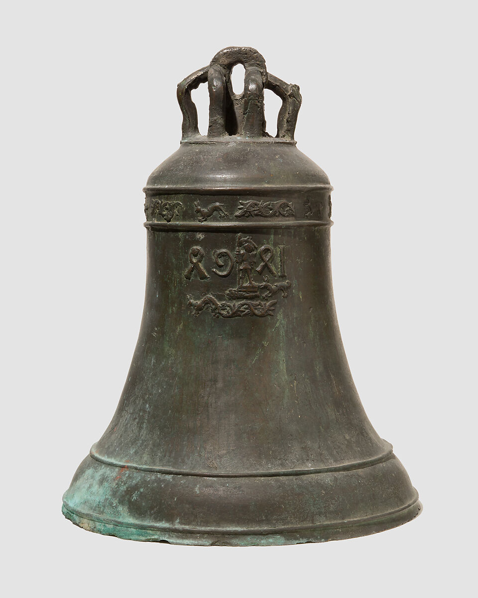 Bell, bronze, green patina, Austrian 