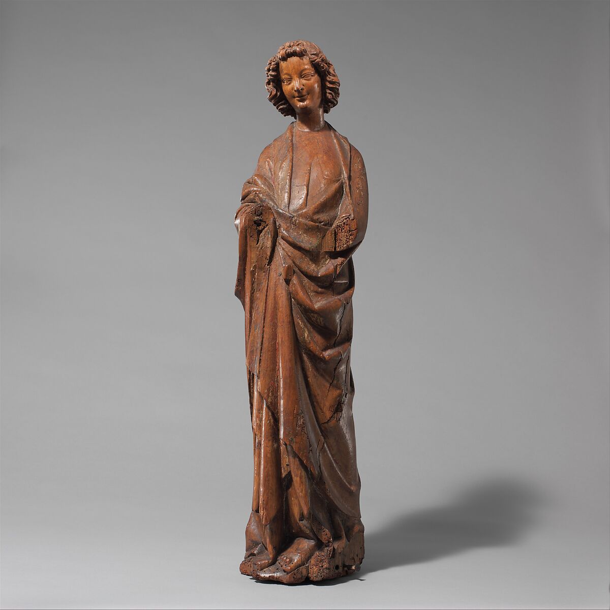 Altar Angel (one of a pair), Oak with traces of paint, French 