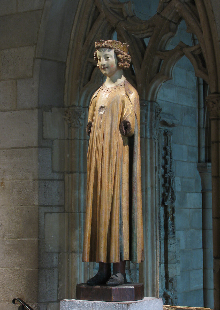 Figure of a King, Oak, paint, gilt, South Netherlandish