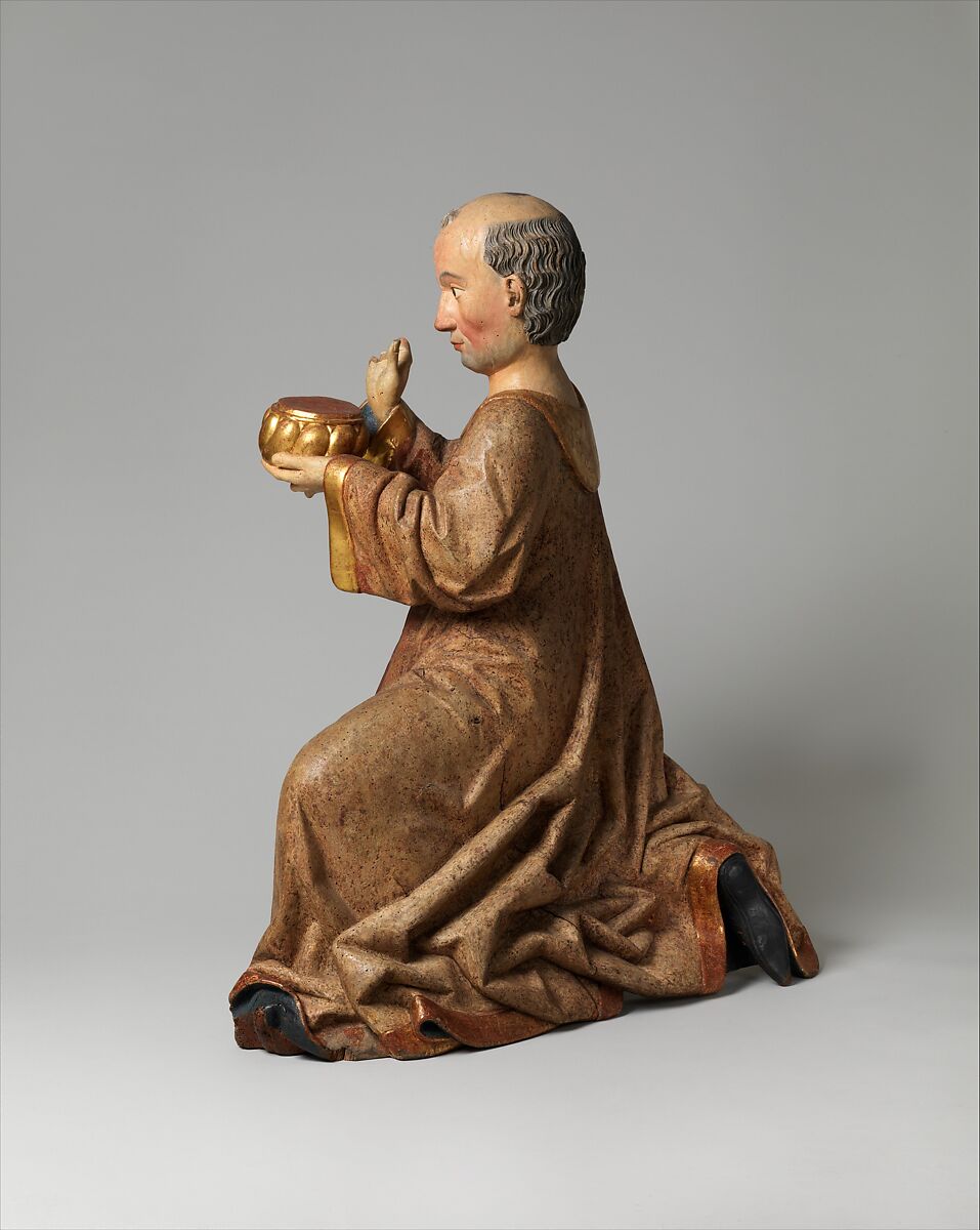 Melchior of the Three Kings from an Adoration Group, Poplar, paint and gilt, German 