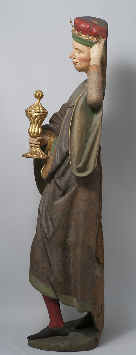 European King from an Adoration Group, Poplar with paint and gilding, German