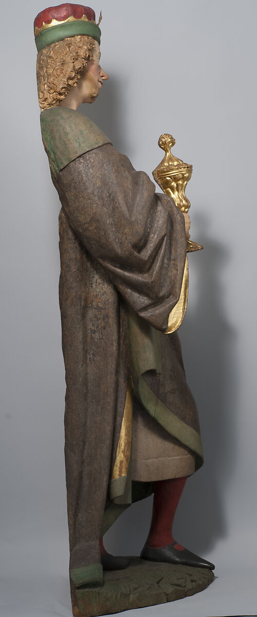 European King from an Adoration Group, Poplar with paint and gilding, German