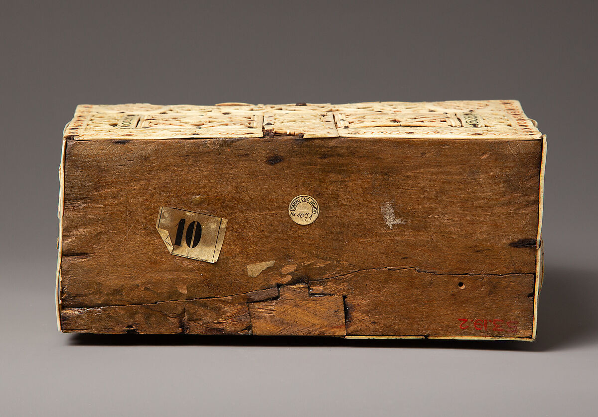 Bursa Reliquary, Bone, paint, copper gilt, iron brads, and sycamore wood, North Italian