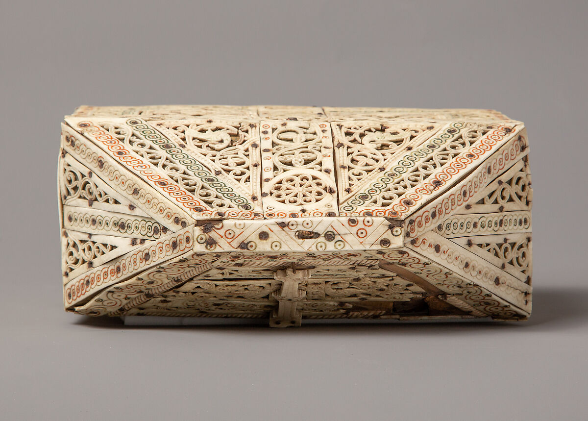 Bursa Reliquary, Bone, paint, copper gilt, iron brads, and sycamore wood, North Italian