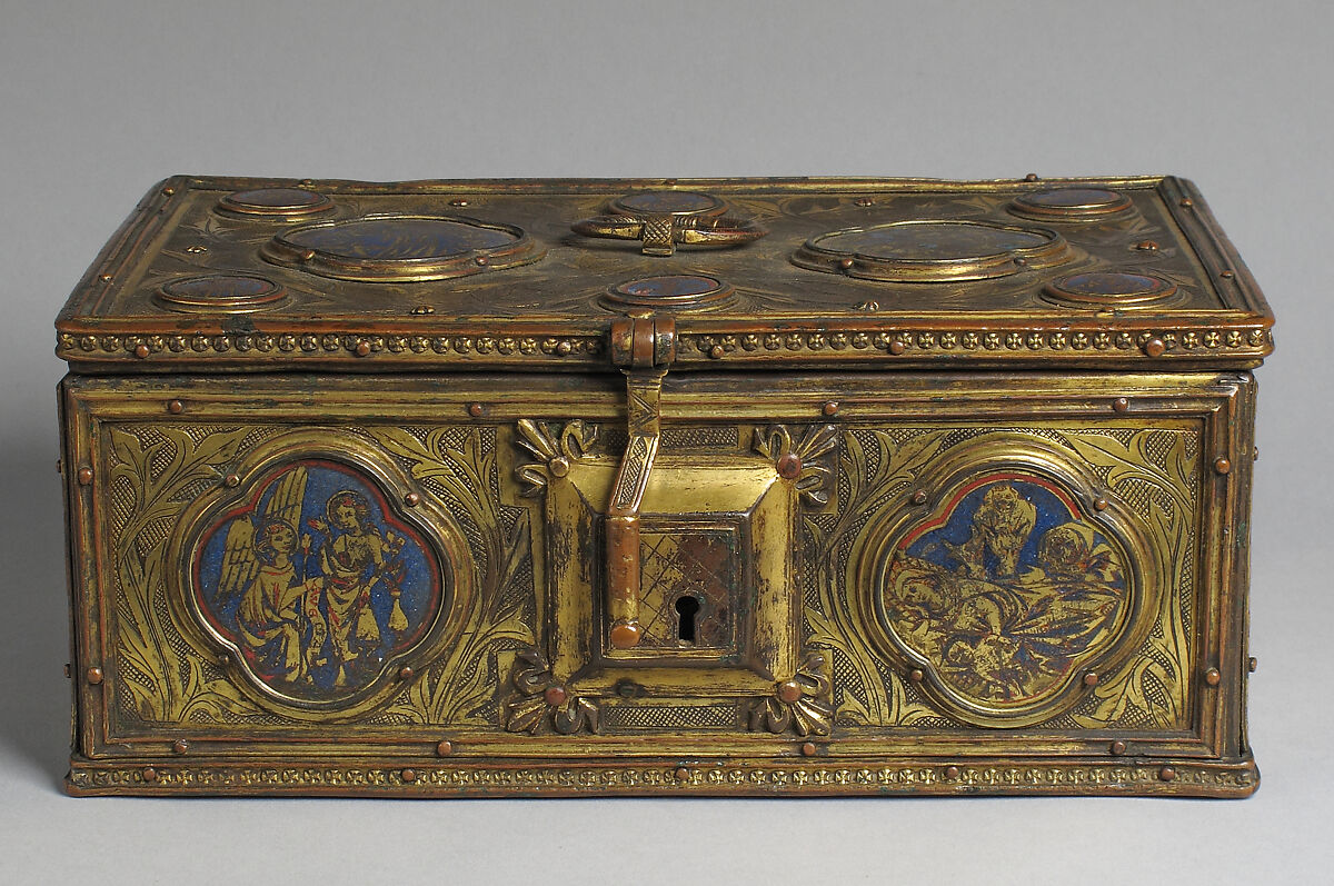Box with Enamel Plaques, copper gilt, enamel, Austrian
