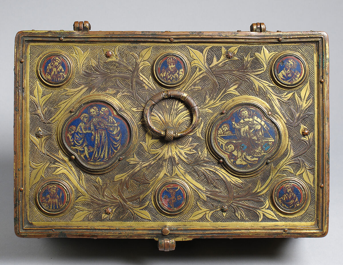 Box with Enamel Plaques, copper gilt, enamel, Austrian