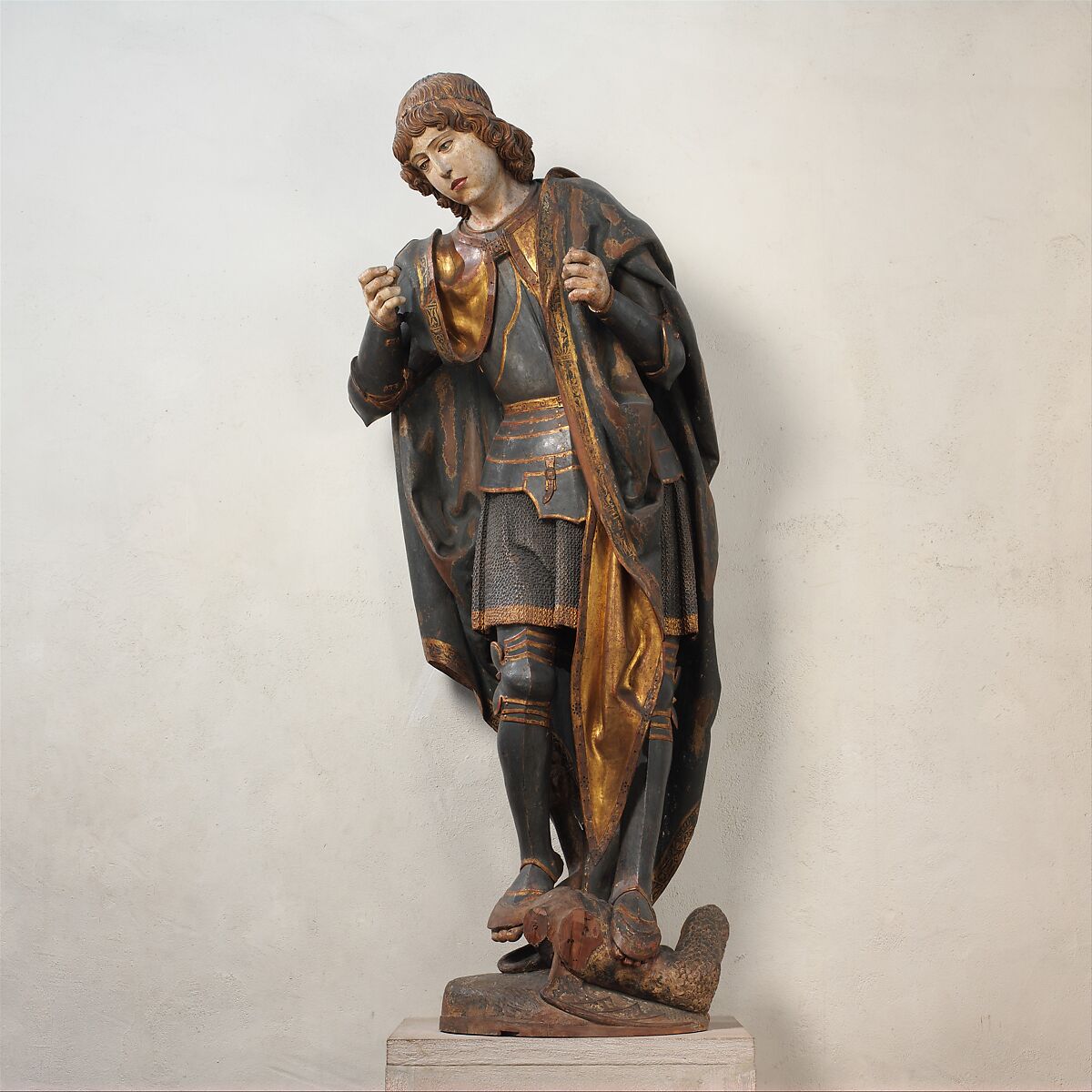 Saint Michael, Wood, paint, and gilding, Spanish 