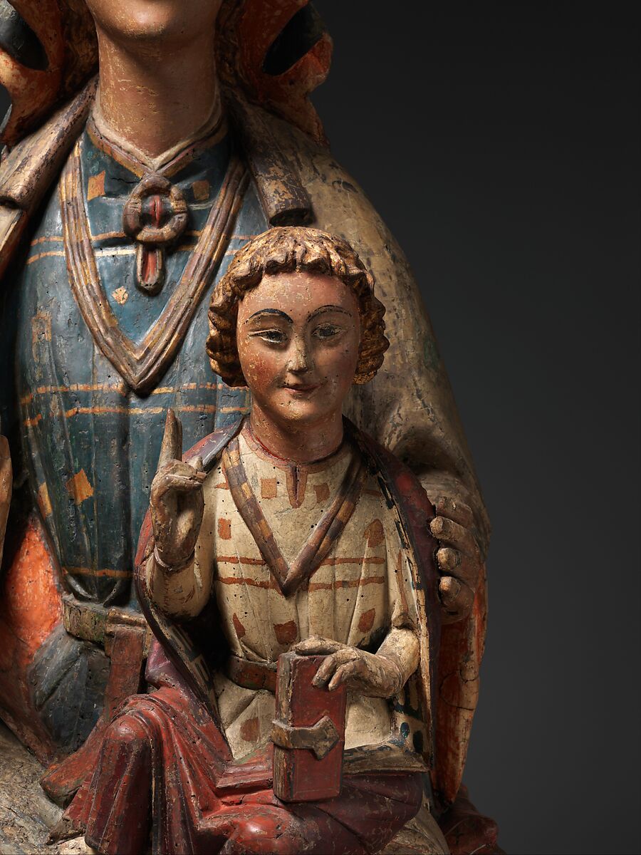 Enthroned Virgin and Child, Maple, paint, and gilt, Spanish