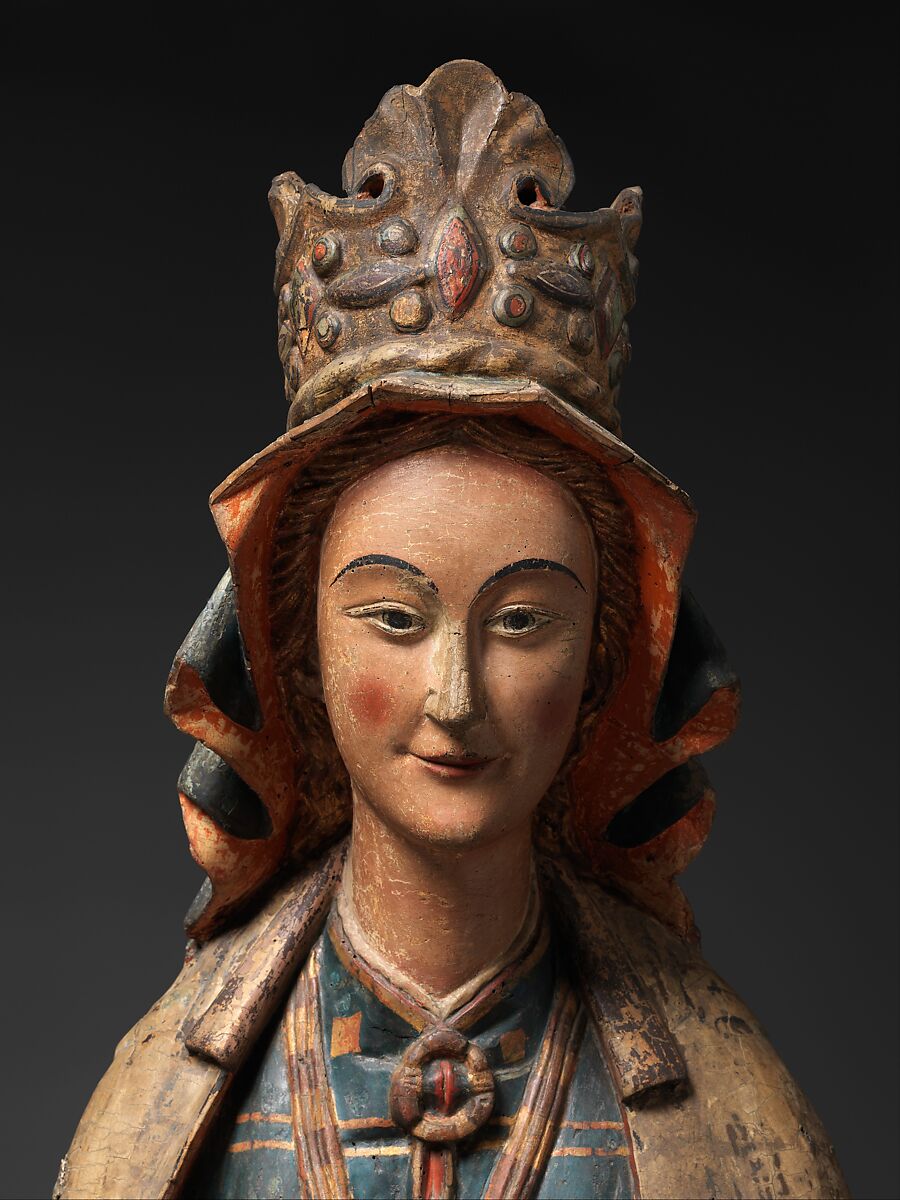 Enthroned Virgin and Child, Maple, paint, and gilt, Spanish