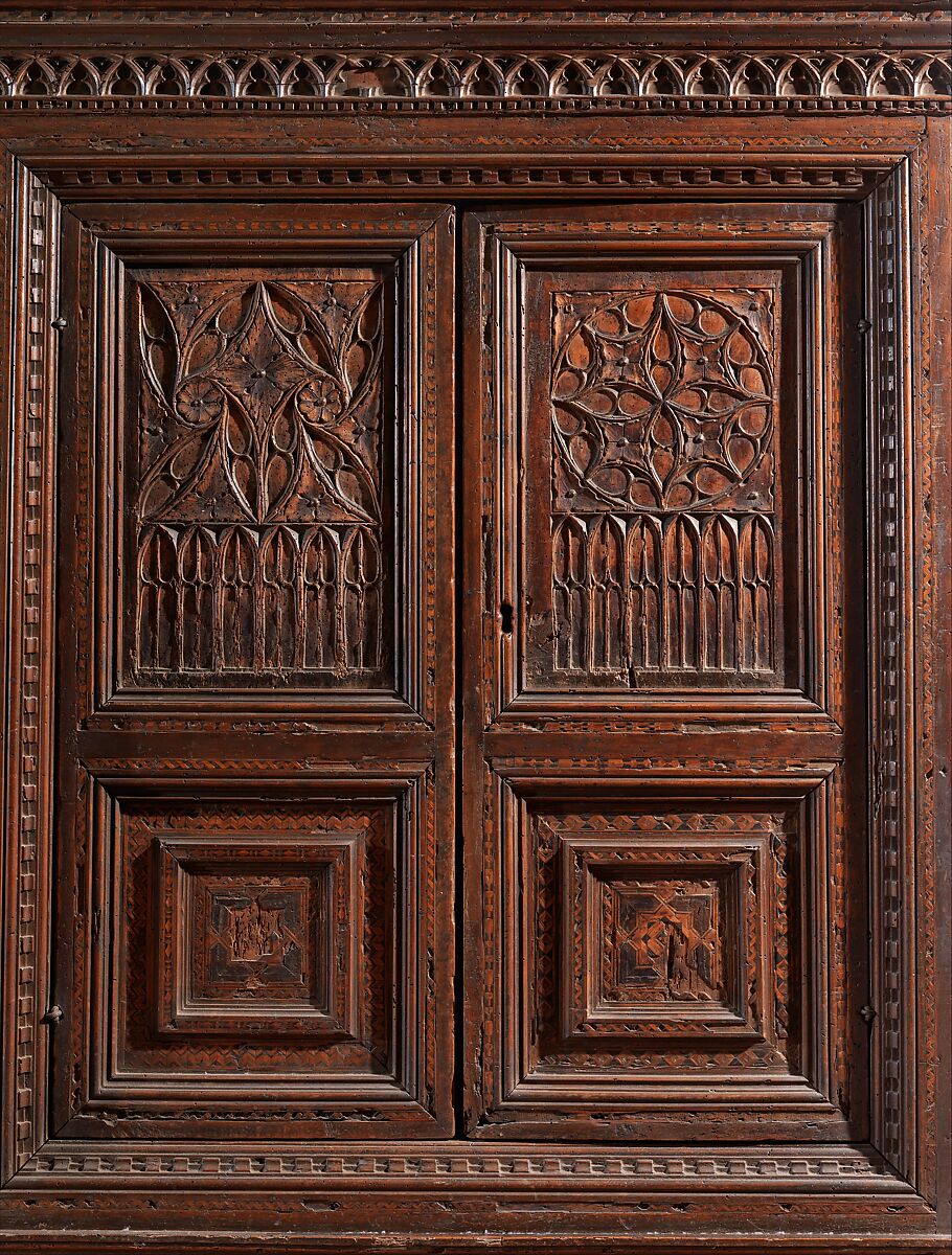 Credenza, Walnut with intarsia, Italian
