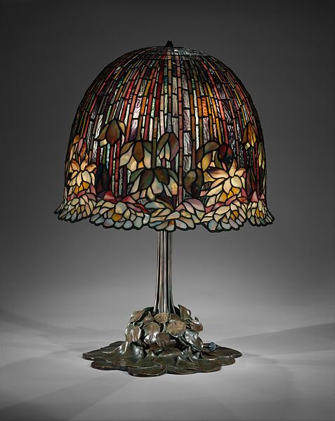 Lamp, Designed by Louis C. Tiffany (American, New York 1848–1933 New York), Leaded Favrile glass and bronze, American