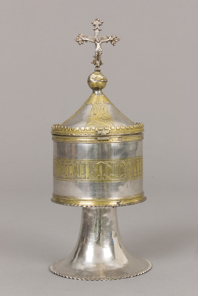 Pyx, Silver, partly gilt, Spanish 