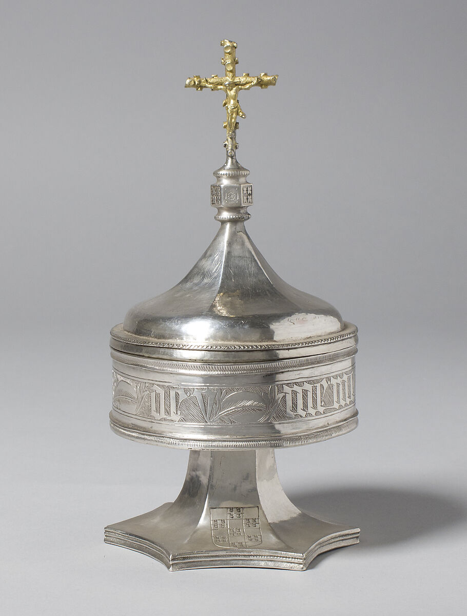 Pyx, Silver, partly gilt, Spanish 