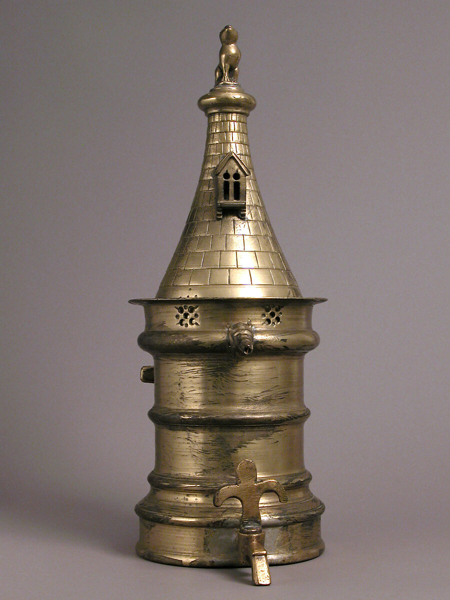 Wall Fountain (laver) in the form of a Turret, Copper alloy, Netherlandish