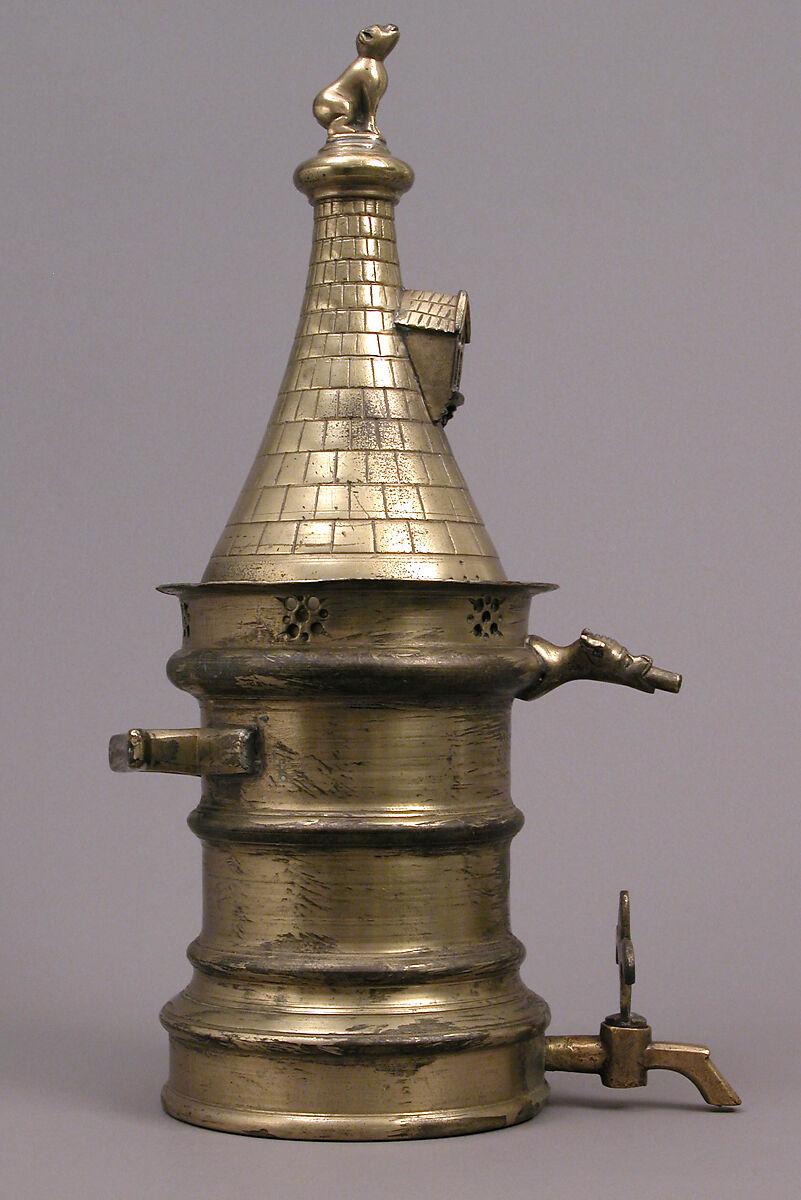 Wall Fountain (laver) in the form of a Turret, Copper alloy, Netherlandish 