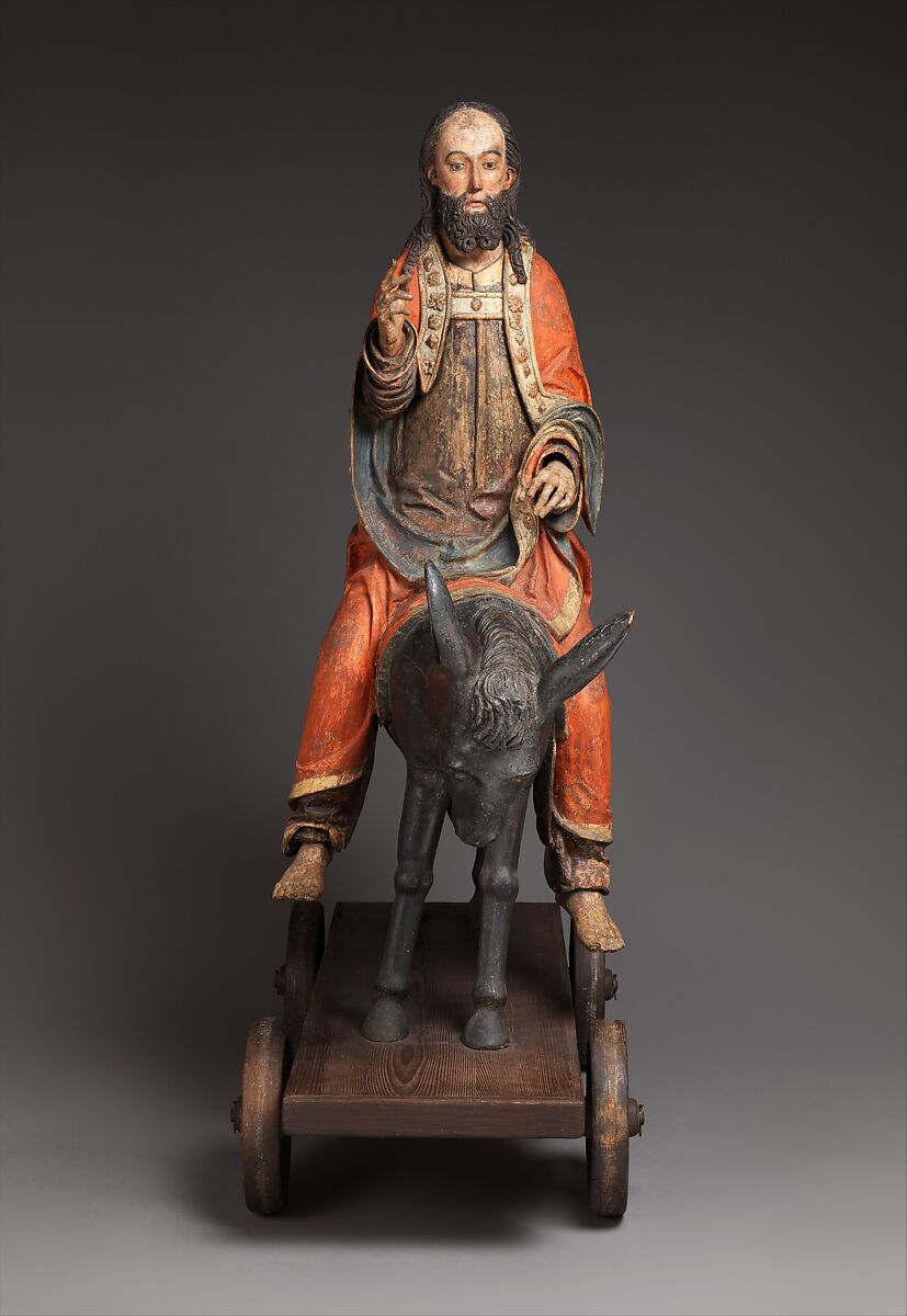 Palmesel, Limewood with paint, German