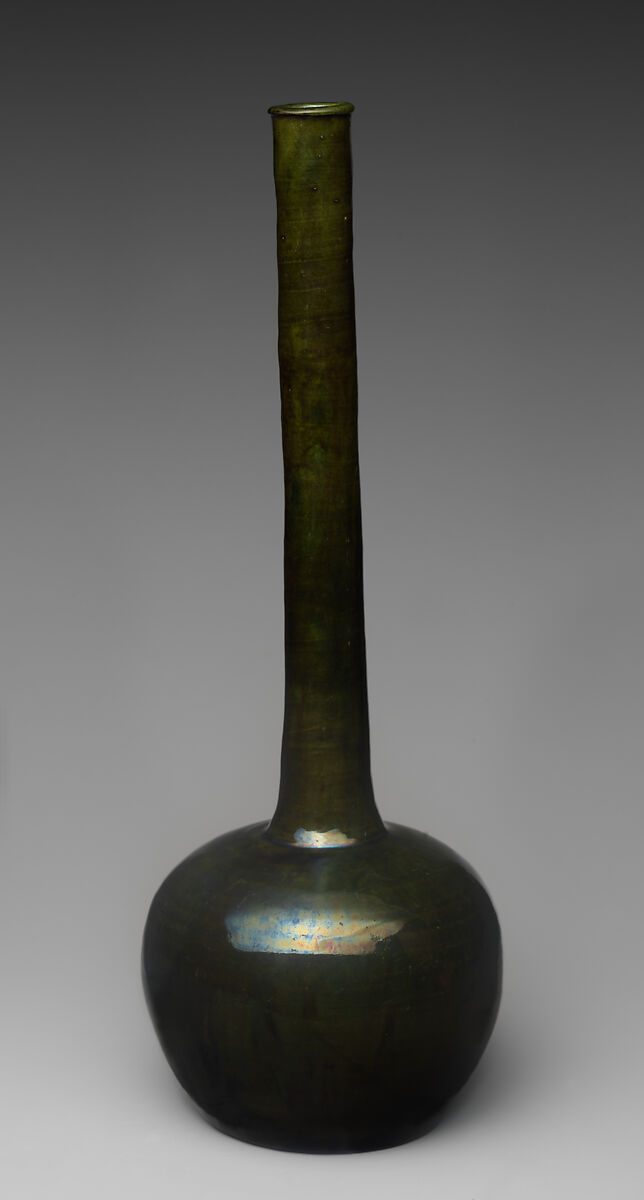Bottle, Pottery covered with glaze, Japan