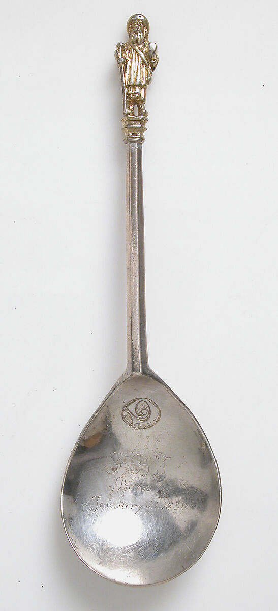 Apostle Spoon, Silver, partial gilt, British 