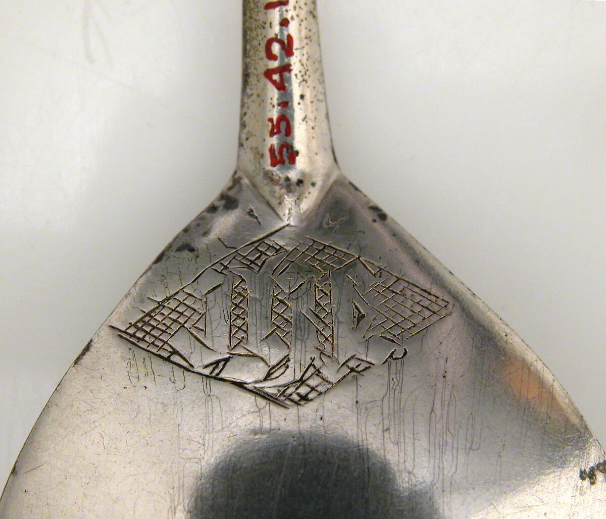 Acorn Knop Spoon, Silver and gilded silver, British