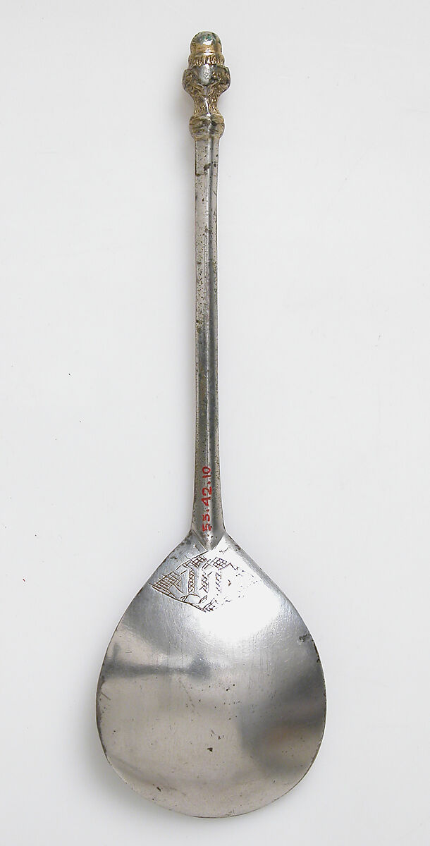 Acorn Knop Spoon, Silver and gilded silver, British