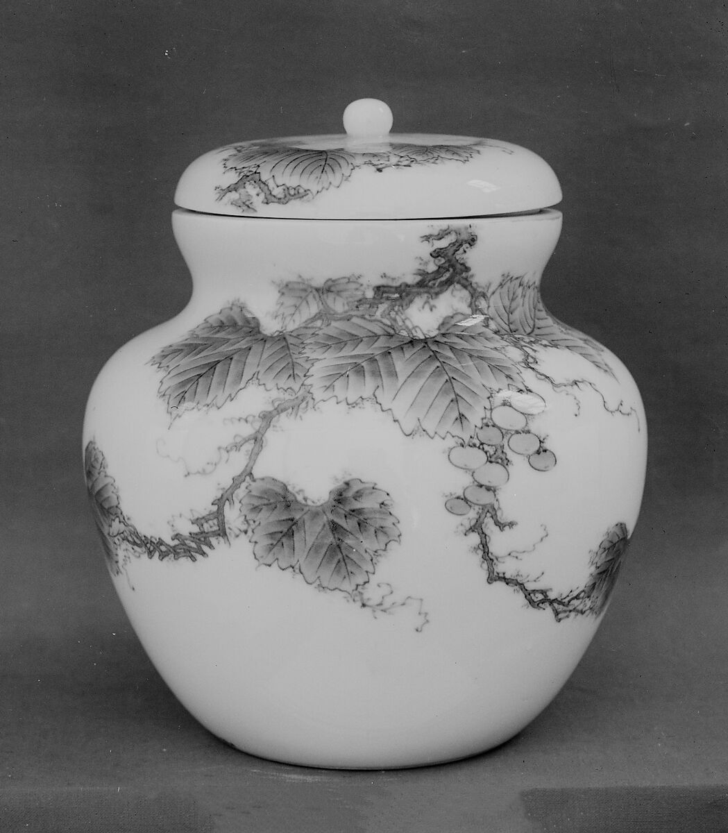 Jar with Cover, White porcelain decorated with blue under the glaze (Hirado ware), Japan