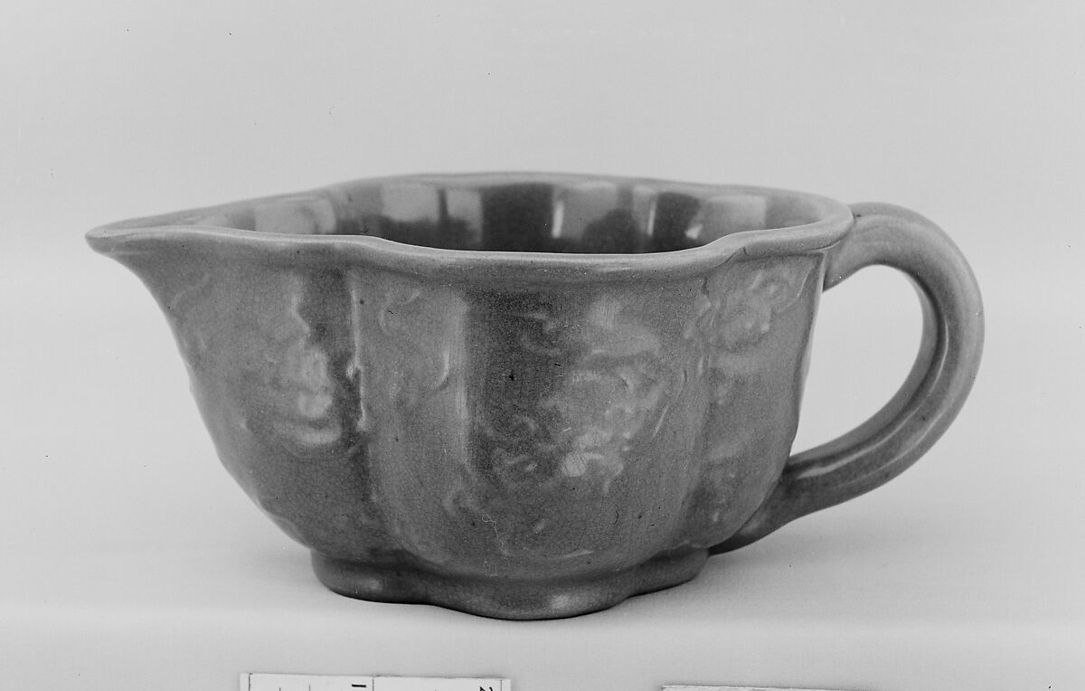 Pitcher, Pottery moulded with design of paste and covered with glaze (Banko ware), Japan 