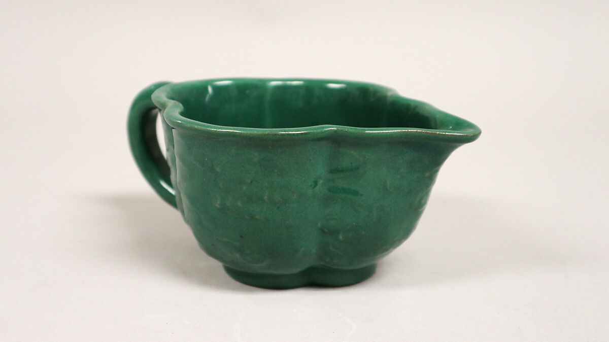 Pitcher, Pottery moulded with design of paste and covered with glaze (Banko ware), Japan
