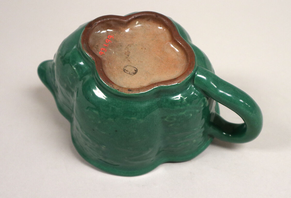 Pitcher, Pottery moulded with design of paste and covered with glaze (Banko ware), Japan