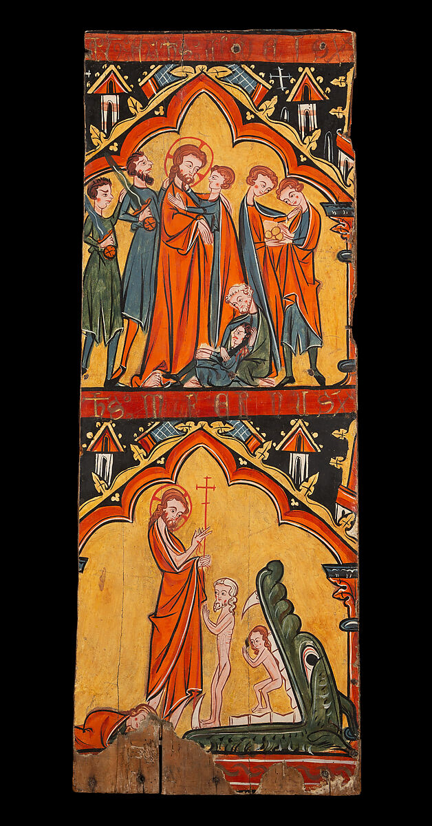 Scenes from the Life of Christ: Arrest of Christ, Christ in Limbo; Descent from the Cross, Preparation of Christ’s Body for His Entombment, Tempera on wood, Spanish