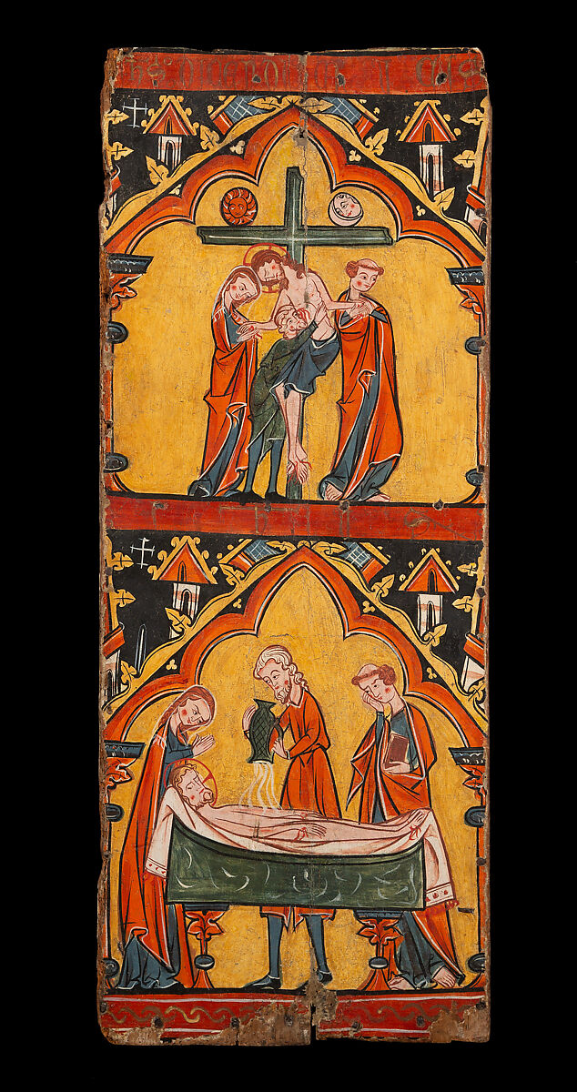 Scenes from the Life of Christ: Arrest of Christ, Christ in Limbo; Descent from the Cross, Preparation of Christ’s Body for His Entombment, Tempera on wood, Spanish
