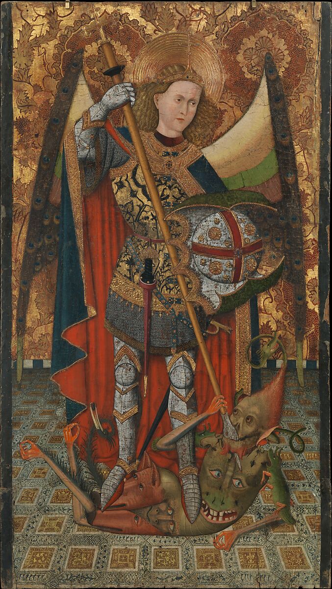 Saint Michael, Master of Belmonte (Spanish, Aragon, active ca. 1460–90), Tempera and oil on wood, North Spanish 