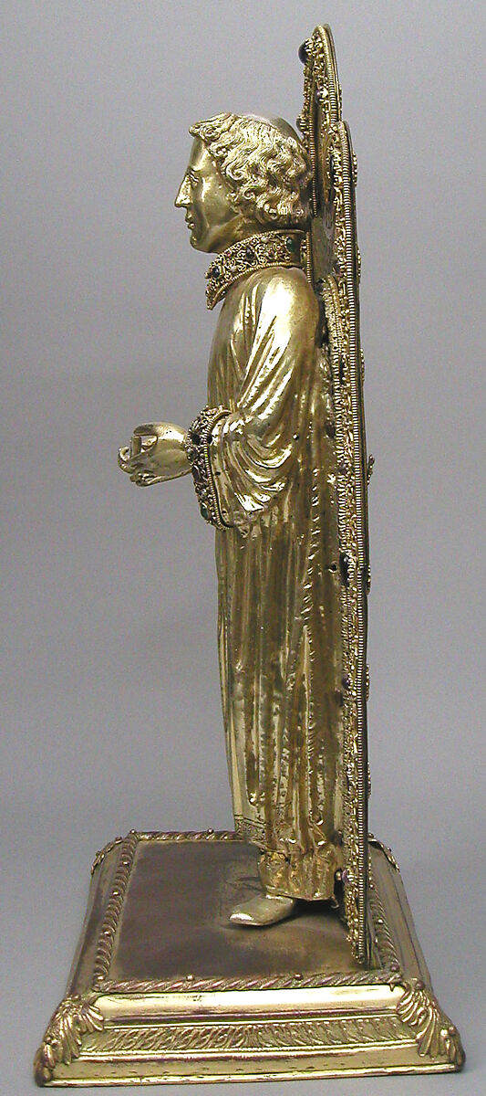 Reliquary of Saint Stephen, silver gilt, copper gilt, semi-precious stones, glass, Mosan
