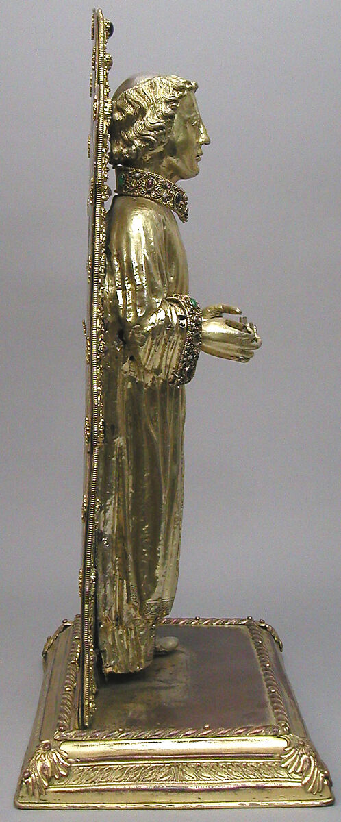 Reliquary of Saint Stephen, silver gilt, copper gilt, semi-precious stones, glass, Mosan