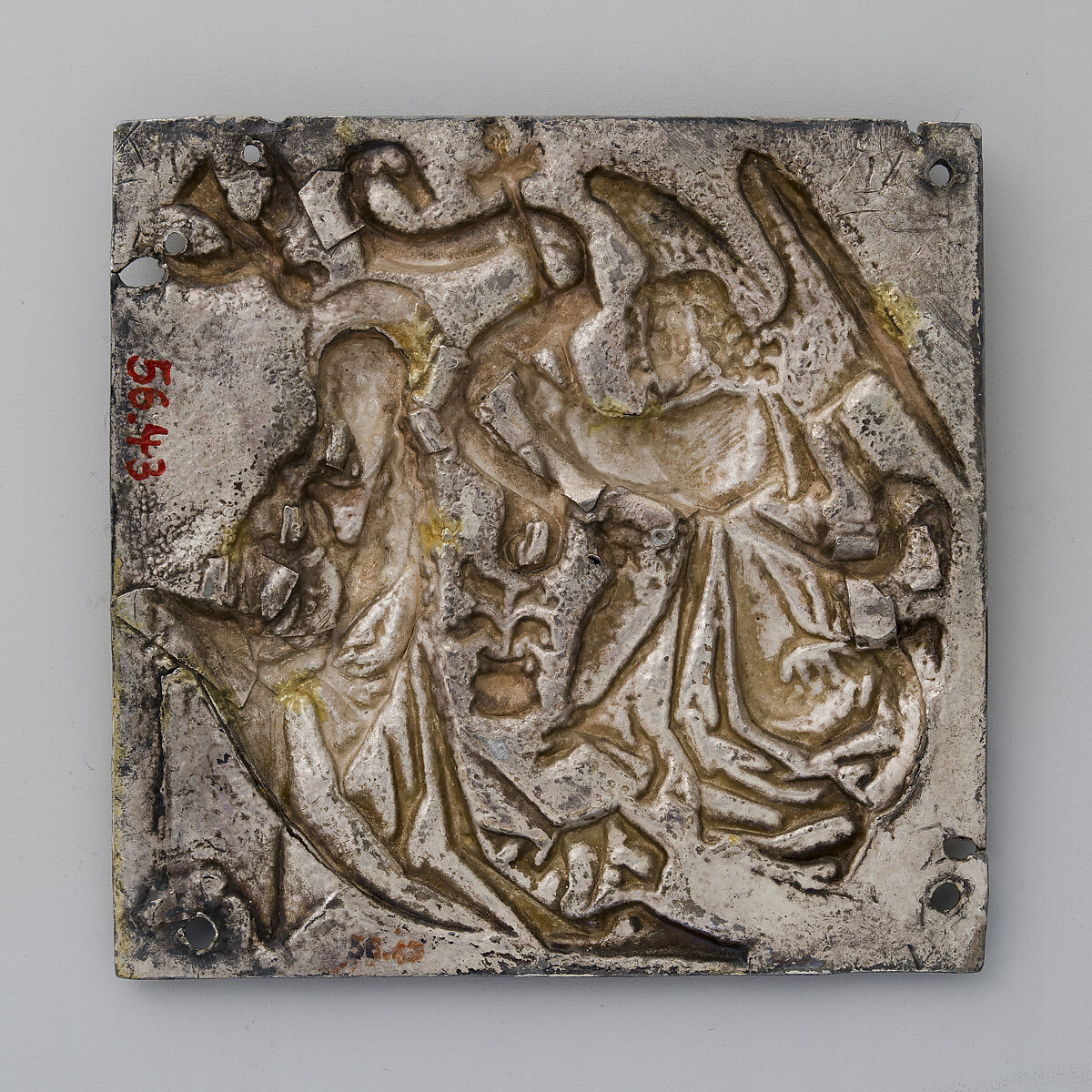 Plaque with The Annunciation, Silver and silver gilt, German
