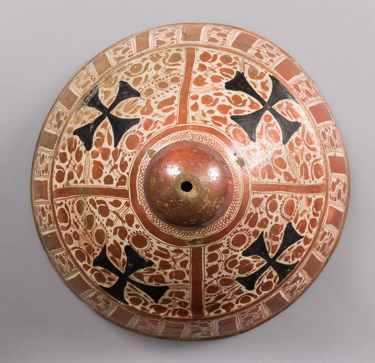 Bowl with Cover, Tin-glazed earthenware, Spanish