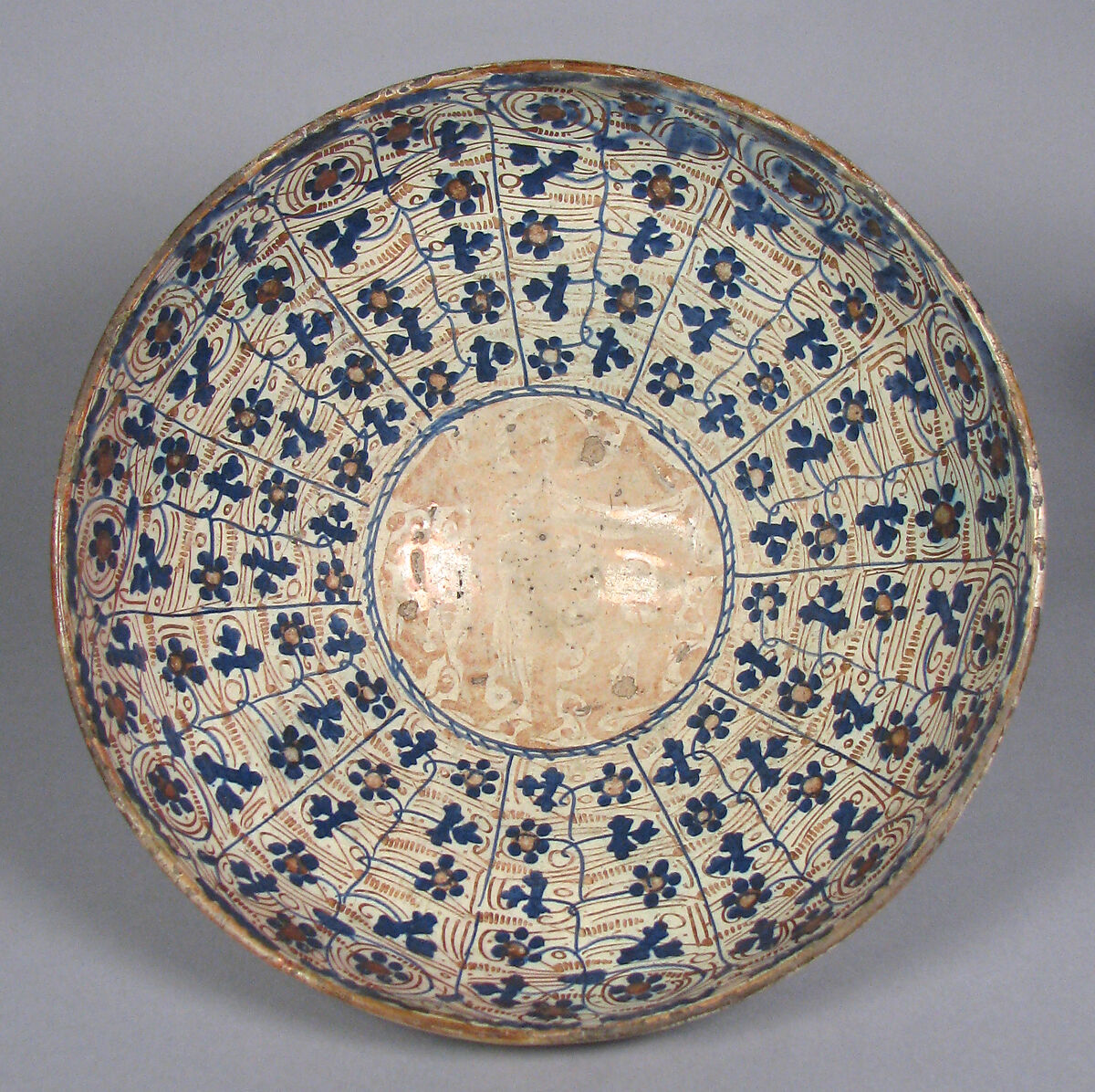 Bowl, Tin-glazed earthenware, Spanish