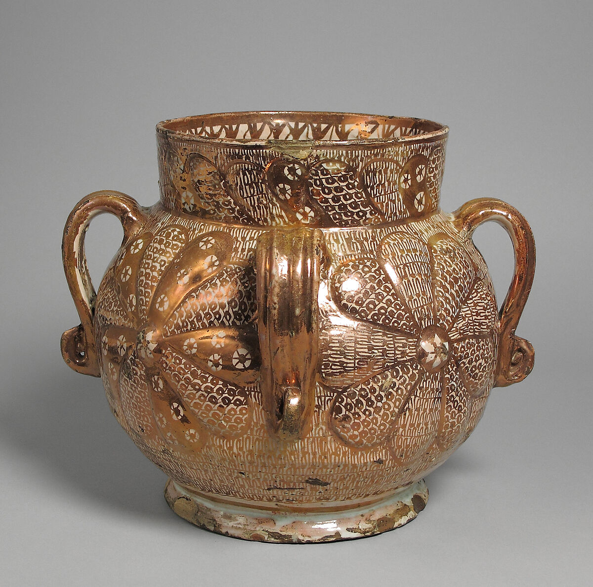 Handled Vase, Tin-glazed earthenware, Spanish 